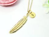 Gold Feathers Charm Necklace, Best Personalized Birthday Christmas Unique Gifts for Girl Girlfriend Daughter Sister Mom Aunt Friends, N1962