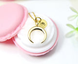 Gold Crescent Moon Necklace, Best Birthday Christmas Unique Gifts for Girlfriend Wife Girl Daughter Sister Mom Aunt Cousin Friends, N1971