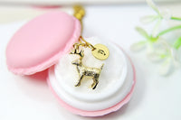 Gold Reindeer Deer Necklace, Best Birthday Christmas Unique Gifts for Girlfriend Wife Girl Daughter Sister Mom Aunt Cousin Friends, N1972