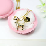 Gold Reindeer Deer Necklace, Best Birthday Christmas Unique Gifts for Girlfriend Wife Girl Daughter Sister Mom Aunt Cousin Friends, N1972