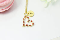 Gold Red Heart Necklace, Best Birthday Christmas Unique Gifts for Girlfriend Wife Girl Daughter Sister Mom Aunt Cousin Friends, N1973