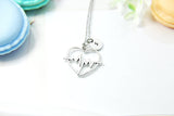 Silver Heart Charm Necklace, Best Birthday Christmas Unique Gifts for Medical School Emergency Medical Technician Paramedic EMT, N1995