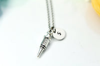 Silver Medical Syringe Charm Necklace, Best Birthday Christmas Unique Gifts for Medical School Doctor Nurse Phlebotomy Phlebotomist, N1999