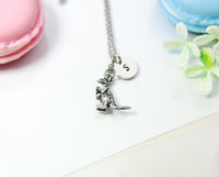 Silver Mother Kangaroo and Baby Charm Necklace, Expecting Mother Gift Present for Expecting Mom, Mom to Be, Pregnant Woman, Pregnancy, N2000
