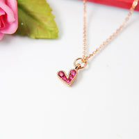 Gold Heart Necklace, Best Birthday Christmas Unique Gifts for Girlfriend Wife Girl Daughter Sister Mom Aunt Cousin Friends, N2010