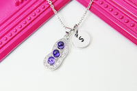 Pea Pod Necklace, Three Pea in a Pod Necklace, Best Birthday Christmas Unique Gifts for Mother Daughter Grandma Aunt Sister Friends, N2020