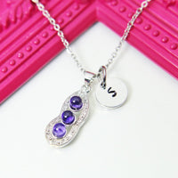 Pea Pod Necklace, Three Pea in a Pod Necklace, Best Birthday Christmas Unique Gifts for Mother Daughter Grandma Aunt Sister Friends, N2020
