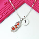 Red Pea Pod Necklace, Three Pea in a Pod Necklace, Best Birthday Christmas Unique Gift for Mother Daughter Grandma Aunt Sister Friends N2021
