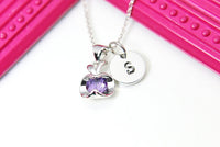 Apple Necklace, Platinum Apple Pendant, Teacher Necklace,Teacher Appreciation Gift, Gifts for Teacher, Teacher Thank YouGift, N2022