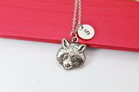 Silver Raccoon Charm Necklace Gift, Raccoon Necklace, Raccoon Animal Jewelry, Personalized Gift, N2107