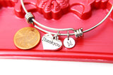 Silver Thank You Charm Bracelet, N1269A