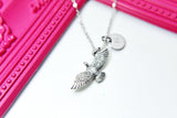 Silver Flying Eagle Charm Necklace Gift, Eagle Necklace, Eagle Bird Jewelry, Personalized Gift, N2108