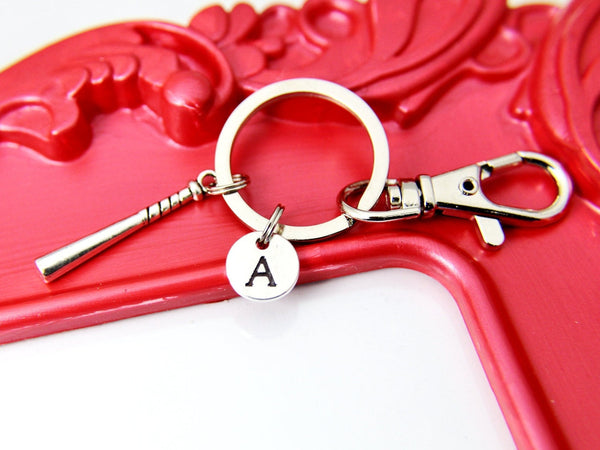Softball Keychain, Silver Baseball Bat Charm Keychain, Bat Charm, Coach, Mentor Gift, Appreciation Gift, Thank You Gift, Secret Santa