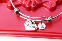 Silver Thank You Charm Bracelet, N1269A
