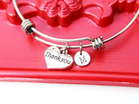 Silver Thank You Charm Bracelet, N1269A