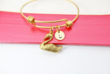 Gold Swan Charm Bracelet • Swan Pendant • Elegant Jewelry, N2163