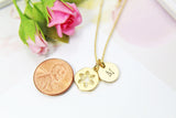 Gold Snowflake Charm Necklace, 18K Gold Plated Snowflake Charm, Hand Stamp Personalized Initial or Zodiac Constellations Gift, N2183