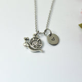 Silver Snail Charm Necklace, Snail Charm, Beach Ocean Charm, Personalized Gift, N2205