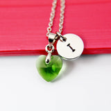 Heart Necklace, Emerald Necklace, Valentine Gift for Her, Gifts for Wife, Gifts for Girlfriend, Personalized Necklace, N2215