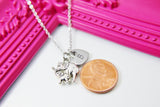 Mother Daughter Gifts, Mother and Baby Elephant Necklace, Personalized Gift, N1311G