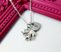 Mother Daughter Gifts, Mother and Baby Elephant Necklace, Personalized Gift, N1311G