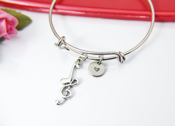 Silver Music Melody Charm Bracelet, Music Gift Music Teacher Gift, Personalized Jewelry, N306A