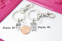 Silver French Fries Charm Keychain, Fast Food Part Time Gift, N2262D