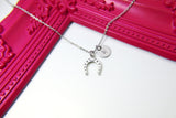 Silver Horseshoe Charm Necklace, Stainless Steel Necklace, Personalized Jewelry, N2271