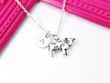 Silver Cow Charm Necklace, Stainless Steel Necklace, Personalized Custom Jewelry, N2283