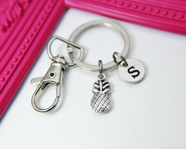 Pineapple Keychain, Fruit Charm, Food Ananas Charm, Tropical Gift, Personalized Keychain, Initial Charm, N2288