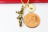 Gold Lady Hawaiian Dancer Charm Necklace, Hawai Dance Charm, Hawaiian Dance Club Gift, Summer Jewelry, Personalized Gift, N2204