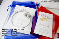 Silver Elephant Charm Necklace, Animal Luck Charm Jewelry Gift, Personalized Custom Monogram Jewelry, N 2311