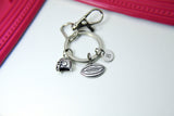 Silver Football Helmet Charm Keychain, Football Charm, Helmet Charm, Sport Charm, Football Mom Team Coach Gift, Personalized Custom, N681B