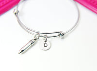 Silver Pencil Charm Bracelet, Stainless Steel Bracelet, Personalized Jewelry, N2269