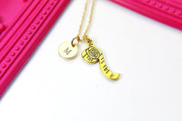 Gold Tape Measure Charm Necklace, Tape Measure  Sewing Seamstress Charm, Personalized Custom Monogram, N2565
