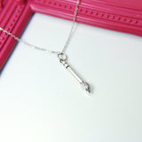 Silver Artist Paint Brush Charm Necklace, Paint Brush Charm, Chinese Calligraphy Brush Pen Charm, Art Teacher Gift, N2571