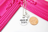 Silver Class of 2023 Charm Necklace, Years Graduation Gifts, Personalized Grad Gift, N2598