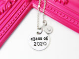 Silver Class of 2023 Charm Necklace, Years Graduation Gifts, Personalized Grad Gift, N2598