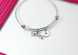 Silver Dance Charm Bracelet, Dancer Gifts, Ballet Dance Charm, Ballet Gifts, Personalized Custom Monogram, N2602