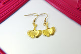 Gingko Earrings Gold Gingko Leaf Charm Dangle Earrings Gingko Leaf Charm Gingko Leaf Charm Drop Earrings Gold Earrings Leaf Jewelry