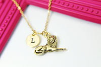 Lion Necklace, Gold Lion Charm, Lion Charm, Leo Charm, Leo Zodiac Charm, Leo Gift, Leo Constellation Jewelry, Personalized Gift, N424
