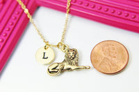 Lion Necklace, Gold Lion Charm, Lion Charm, Leo Charm, Leo Zodiac Charm, Leo Gift, Leo Constellation Jewelry, Personalized Gift, N424