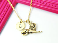 Lion Necklace, Gold Lion Charm, Lion Charm, Leo Charm, Leo Zodiac Charm, Leo Gift, Leo Constellation Jewelry, Personalized Gift, N424