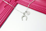 Silver Horseshoe Charm Necklace, Stainless Steel Necklace, Personalized Jewelry, N2271