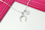 Silver Horseshoe Charm Necklace, Stainless Steel Necklace, Personalized Jewelry, N2271