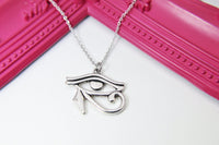 Best Christmas Gift , Silver Egyptian Eye of Horus Charm Necklace, Egyptian Eye of Horus Gift, God Eye Charm, Eye of Horus Gift, N750