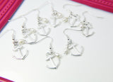 Anchor Earrings, White Pearl Earrings, Anchor with White Pearl Earrings, Anchor Charm Dangle Earrings