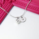 Silver Dice Charm Necklace, Dicer Charm, Lucky Dice Charm, Dice Jewelry, Gambling Charm, Gambling Gift, Personalized Christmas Gift, N763