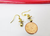 Gold Plated Pacifier Charm Earrings, Pacifier Jewelry, N2748