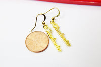 Gold Plated Cheerleader Charm Earrings, Cheerleader Words Monogram Jewelry, Cheerleader Gift, N2752